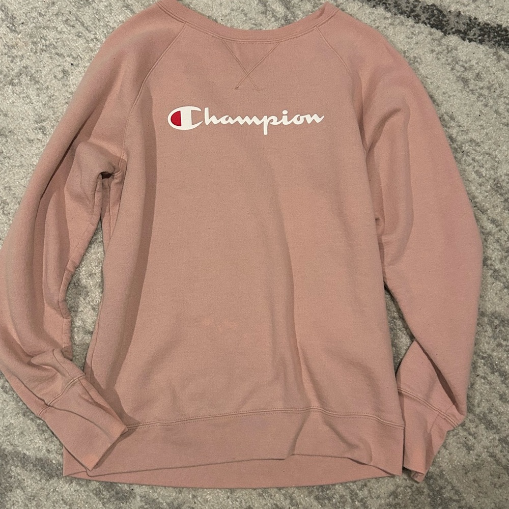 Champion Pink Crew Neck Sweater Soft Cotton Blend